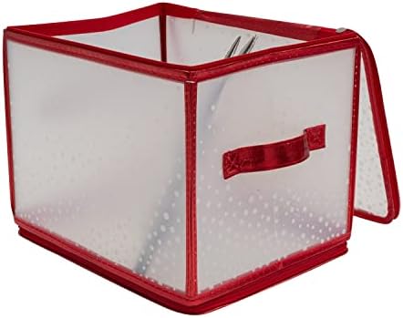 Simplify Holiday Light Organizer Box | Holds 500 Lights | Christmas Storage | Tree String Lights | 5 Divider Reels | Collapsible | Ultra Zip | Red - Image 6