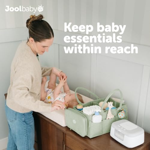 Jool Baby Tag-Along Diaper Caddy – Nursery Storage Organizer for Newborn Essentials – Lightweight & Portable, Large Capacity (Sage) - Image 3