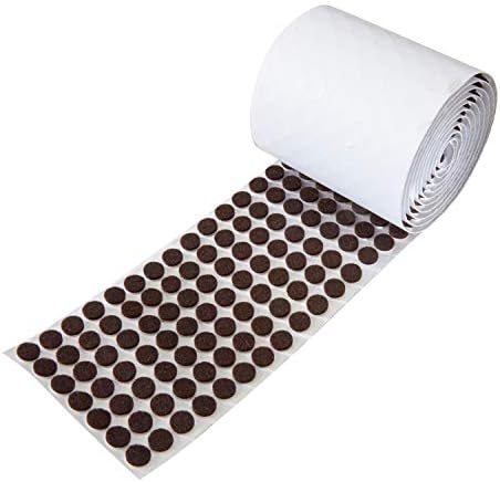 1000 Pack Rok Hardware Heavy Duty 3/8" (9.5mm) Diameter Self-Adhesive Felt Pads, Furniture/Cabinet Bumpers, 1/8" (3mm) Height, Round, Brown - ROKFELTP38BRN by Rok