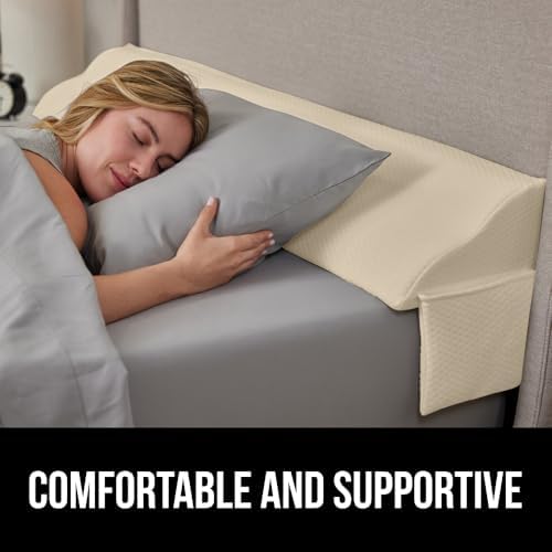 GORILLA GRIP Patented Bed Wedge Pillow for Headboard Gap, King, Cream - Image 5