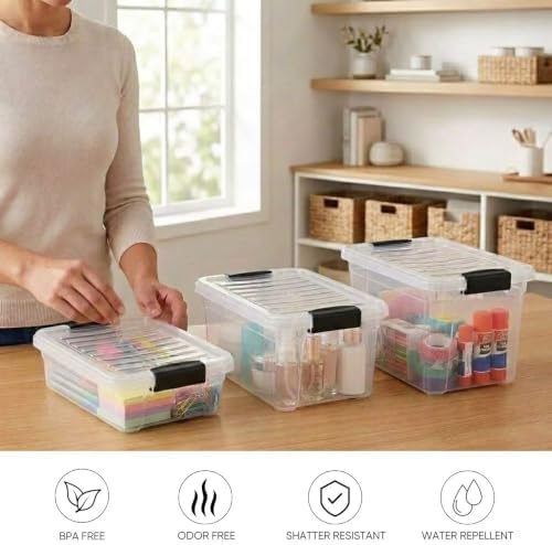 Superio 4.75 Quart Clear Plastic Storage Boxes with Lids, Stackable Organizer Containers, BPA-Free Storage Bins for Home, Office, School & Dorm, 5 Pack - Image 4