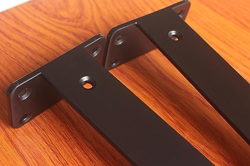 16 Pack - 16 inch Black Hidden L Shelf Bracket (1/5 Inch Thicked) Iron Floating Shelf Brackets Rustic Industrial Metal Brackets for Shelf Support - Image 6