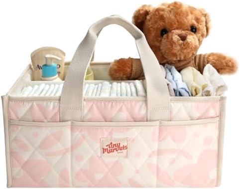 Diaper Caddy Organizer – Portable Nursery Storage with Removable Divider by TinyMarvelsBaby