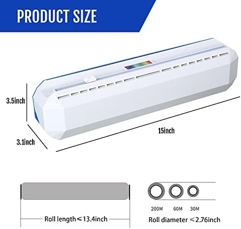 Plastic Wrap Dispenser with Cutter, Reusable Cling Film Dispenser, Cling Wrap Dispenser with Slide Cutter, Also for Aluminum Foil, Tin Foil, Baking Paper (XL) - Image 4