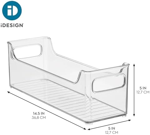 iDesign Stackable Plastic Pantry Bin with Handles, Clear - Image 4
