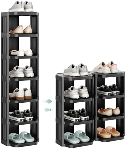 Kitstorack 8-Tier Vertical Plastic Shoe Rack, Freestanding Stackable Storage Organizer for Small Closets and Tight Spaces by Kitstorack