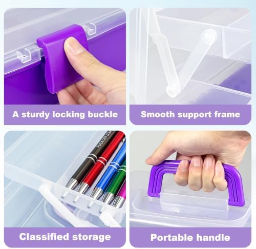 10Inch Tackle Box Organizer and Storage,Three-Layer Sewing Box With 2 Trays - Image 4
