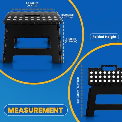 Utopia Home Folding Step Stool 9 Inch, Anti-Slip, Black, 2-Pack - Image 5