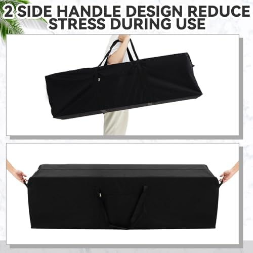 1 Pcs 46 x 12.5 x 12.5 Inch, 120 L Large Storage Duffle Bag Black - Image 6