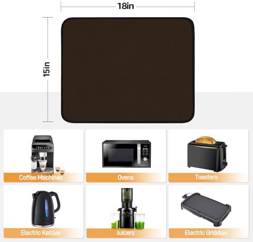 Heat Resistant Mats for Air Fryer on Countertop, 18 x 15in, Brown - Image 5