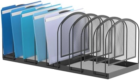 SUPEASY 9-Section File Organizer for Desk, Metal File Folder Holder, Black by SUPEASY