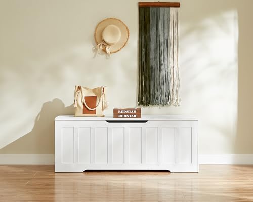 VANKILEY 51.2" Storage Chest Extra Large,Wooden Storage Bench,White - Image 2