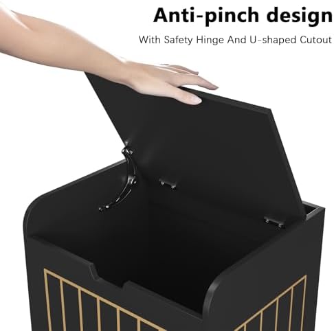 Aenuert Storage Chests, Small Cube Organizer Box,Wooden Entryway Storage (Black, Without Handles) - Image 4