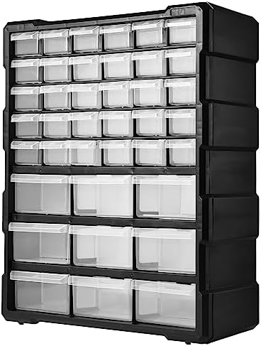 Elevon Hardware and Craft Cabinet 14.8" W x 6.3" D x 18.7" H, 39 Drawers, Black - Image 4