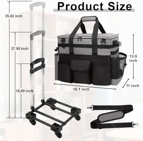 Large Rolling Cleaning Caddy with Wheels, Cleaning Supplies Organizer - Image 2