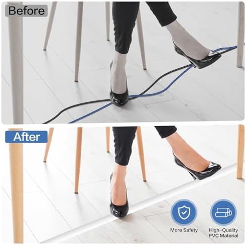 LSGCQ Floor Cord Cover Self Adhesive Cord Hider Floor Cable Management - Image 5