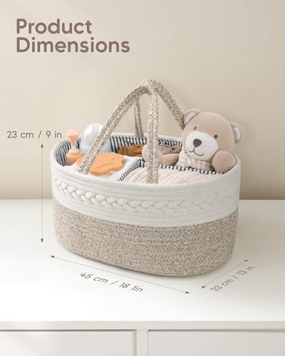Maliton Extra Large Diaper Caddy Organizer, Cotton Rope Nursery Basket, Portable Organizer for Changing Table, Car, Diaper Storage for Baby Stuff for Newborn - Image 2