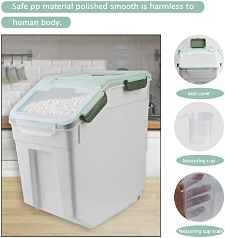 2 Pack 50lb Rice Storage Container, Large Flour Container Bin(Green) - Image 4