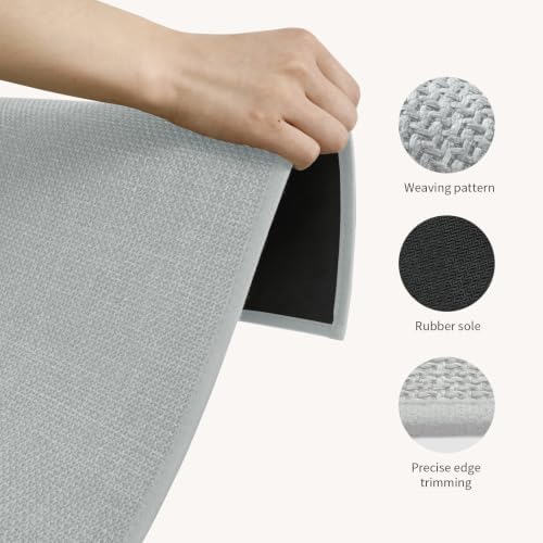 chakme Bathroom Rugs Mat 59x25, Ultra Thin Non Slip Bath Mat Large Quick Dry Absorbent Bath Mat for Bathroom Floor, (Light Grey, 59"x25") - Image 5