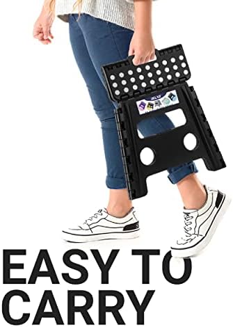Delxo Folding Step Stool 13 Inch,300 Lbs Step Stool for Adults Black - Image 6