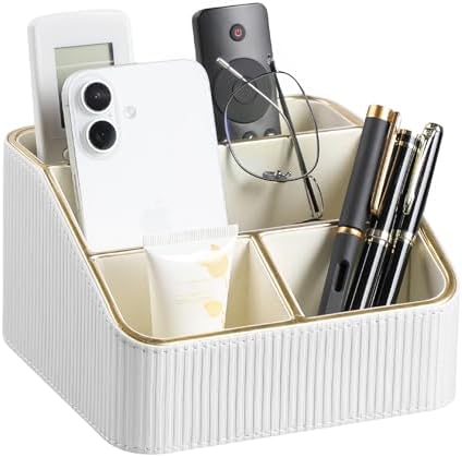 Small Remote Control Holder Bedside Nightstand Organizer Desk Caddy by Cretkhp