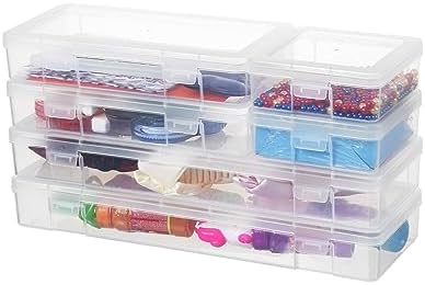novelinks Clear Pencil Box and Small Plastic Storage Containers with Lids - Image 5