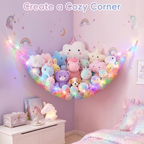 Stuffed Animals Hammock with Remote Control Toy Net Room Decor Storage - Image 2