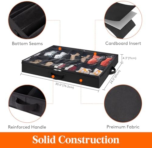 Lifewit Under Bed Shoe Storage Organizer Container, 1 Pack(12 Shoes Cells) - Image 3