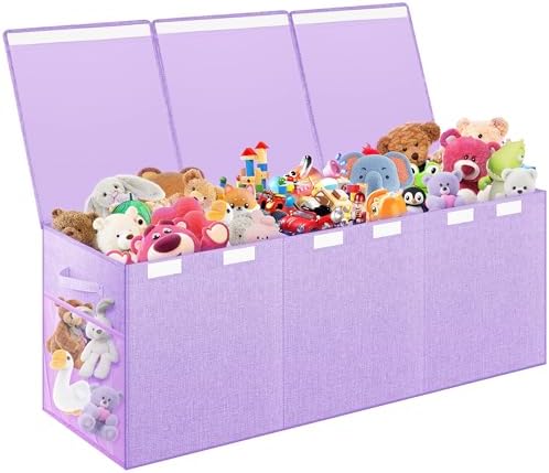 Extra Large Toy Box, Collapsible Toy Storage Organizer, 40"x16"x16", Purple by Mabahoo