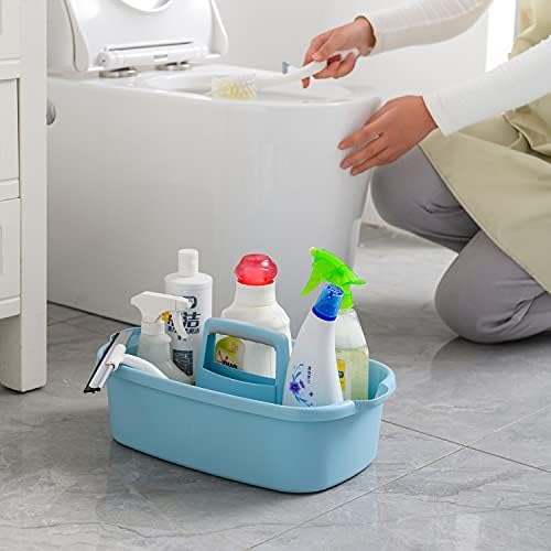 ALINK Large Plastic Shower Caddy Tote, Portable Storage Caddy Basket Organizer with Handle for Dorm, Bathroom, Tool, Garden, Kitchen, Cleaning Supplies - White - Image 5