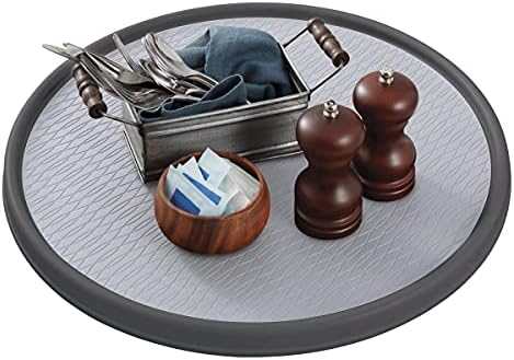 Copco Non-Skid Pantry Cabinet Lazy Susan Turntable, 18-Inch, Charcoal/Light Gray - Image 2