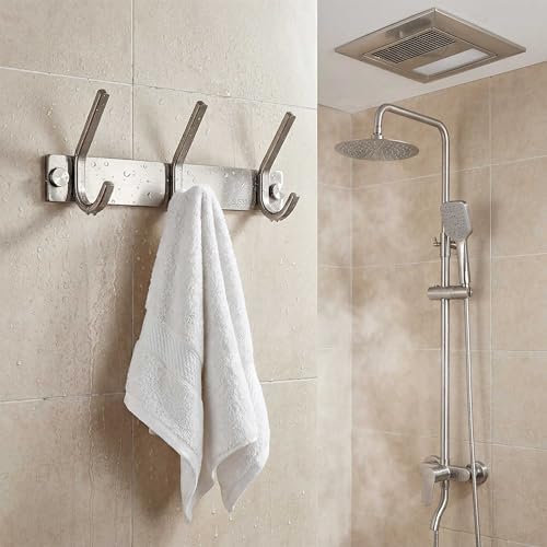 WEBI Heavy Duty SUS 304 Coat Bath Towel Hanger Rail Bar, 3 Hooks, for Bedroom, Bathroom, Foyers, Hallways, Entryway, Great Home, Office Storage & Organization, Brushed Finish, 2 Pack - Image 5
