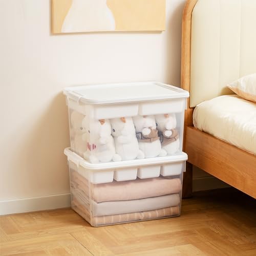 Citylife 32QT Plastic Craft Storage Box Buildable Lid Removable Tray - Image 3