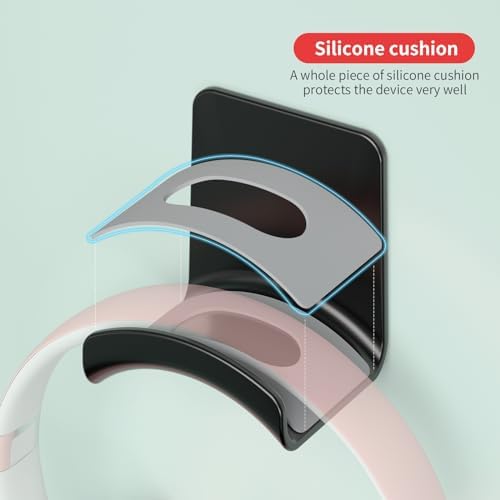 2 Pcs Headphone Stand Wall Mount Mini Headphone Hook Holder with Strong Adhesive Headset Stand Headset Holde (ZY88 wall Mount 2pcs) - Image 3