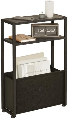 Leomonio Narrow Side Table, Slim Side Table with Magazine Rack, Bathroom Table for Small Spaces, Narrow Bedside Table for Living Room, Bedroom by Leomonio