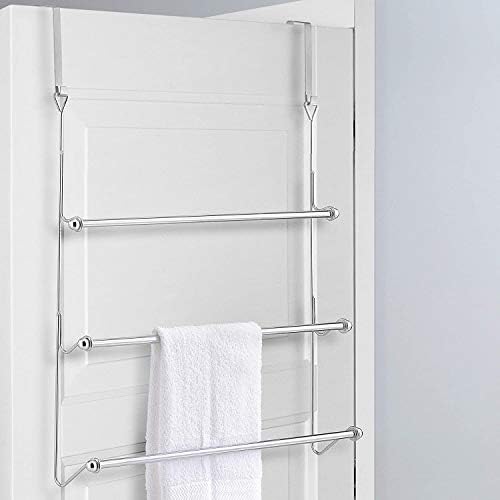 MyGift 3 Tier Over Door Towel Rack, Chrome Bathroom Towel Holder by MyGiftHome