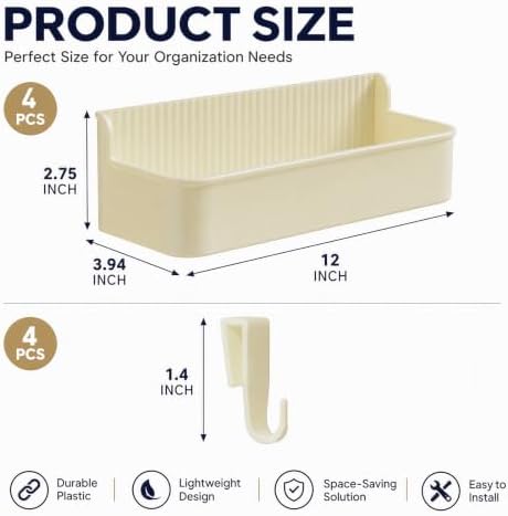 MIMIyasha Magnetic Shelves for Washing Machine - Versatile Storage Organizers for Washing Machine (Cream,4 Pack) - Image 6