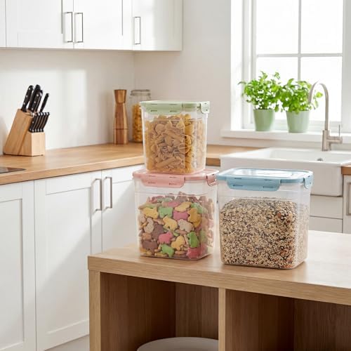 Patelai 6 Pcs Dog and Cat Food Storage Containers 2 Scoops, Pink,Blue,Green - Image 5