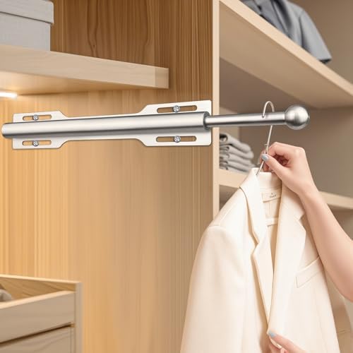12" Valet Rod for Closet Pull Out (2 Pack, Brushed Nickel) - Image 6