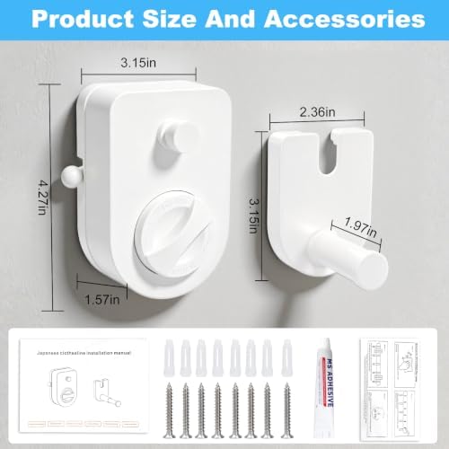 Retractable Clothesline 13.7FT, Heavy Duty Wall Mounted Laundry Line - Image 2