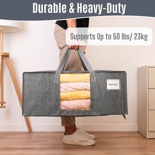 VENO Heavy Duty Moving Bags, Storage Bags, Clear Window, Gray, 6 Pack - Image 4