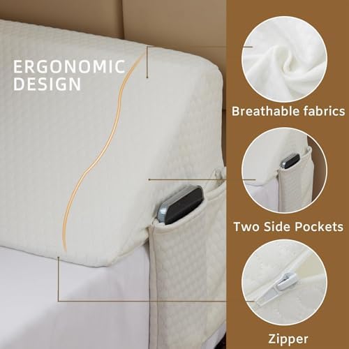 Bedluxe Queen Bed Wedge Pillow for Headboard, Fill The Gap (0-7") - Image 5