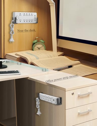 Power Strip Holder, 2 Set Power Strip Wall Mount, (Black) - Image 4