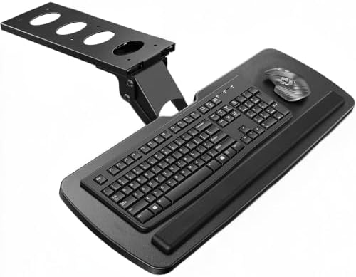 HUANUO Under Desk Keyboard Tray, 360 Degree Adjustable Mouse Platform by HUANUO