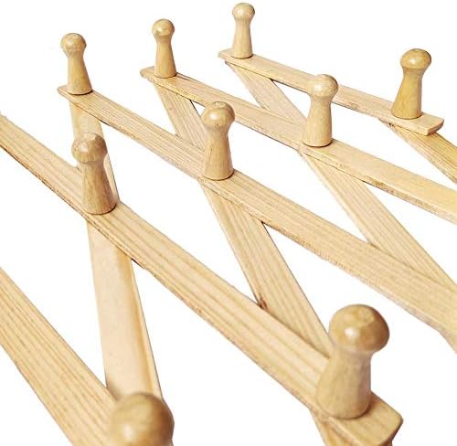 AMAPON Accordion Wall Hanger Expandable Coat Hat Rack 13 Peg Hook Mug Cap - Image 6