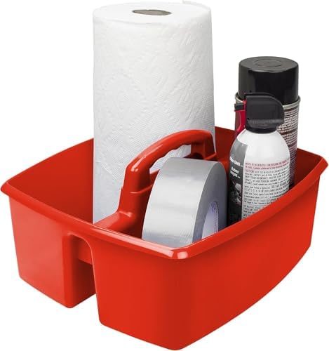 Storex 2-Compartment Large Caddy – Multipurpose Classroom Organizer with Handle, Assorted Colors, 6-Pack (00948E06C) - Image 2