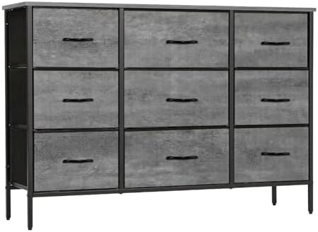 VASICAR Dresser for Bedroom with 9 Deep Drawers, Wide TV Stand TV Console by VASICAR