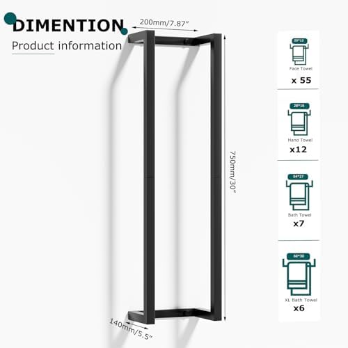 2 Pack Wall Mounted Towel Racks for Rolled Towels - Image 2