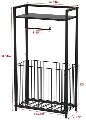 Freestanding Toilet Paper Holder with Storage Shelf - Larger Size - Image 3