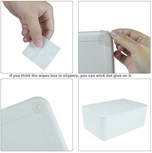 Diaper Wipes Dispenser, Tissue Storage Box Case (White) - Image 6
